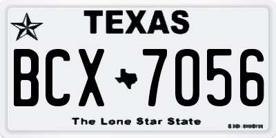 TX license plate BCX7056