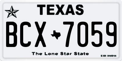 TX license plate BCX7059