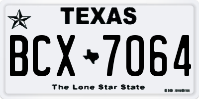 TX license plate BCX7064