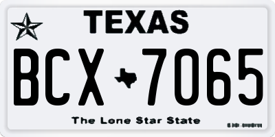 TX license plate BCX7065