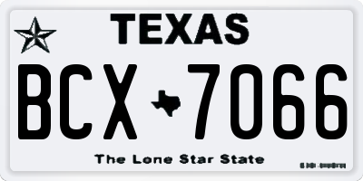 TX license plate BCX7066