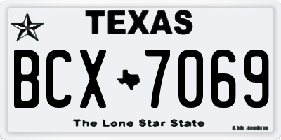TX license plate BCX7069
