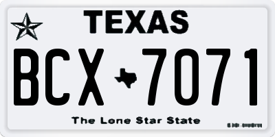 TX license plate BCX7071