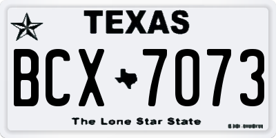 TX license plate BCX7073