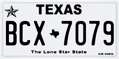 TX license plate BCX7079