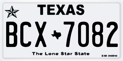 TX license plate BCX7082