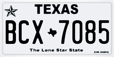 TX license plate BCX7085