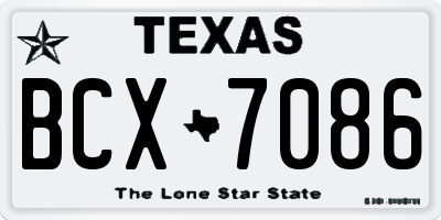 TX license plate BCX7086