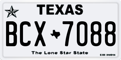 TX license plate BCX7088