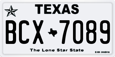 TX license plate BCX7089