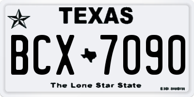 TX license plate BCX7090