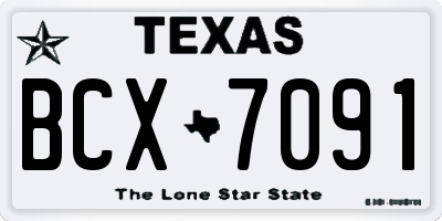 TX license plate BCX7091