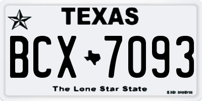 TX license plate BCX7093