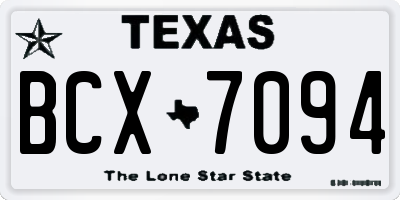 TX license plate BCX7094