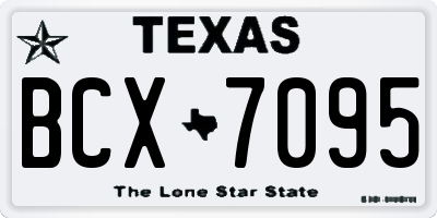 TX license plate BCX7095