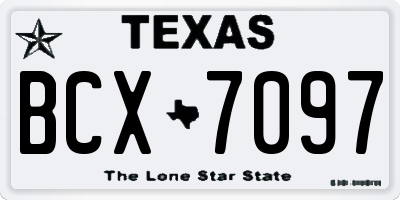TX license plate BCX7097