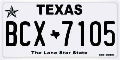 TX license plate BCX7105