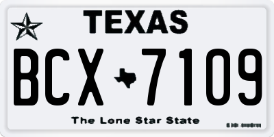 TX license plate BCX7109