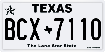 TX license plate BCX7110