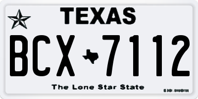 TX license plate BCX7112