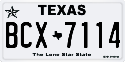 TX license plate BCX7114