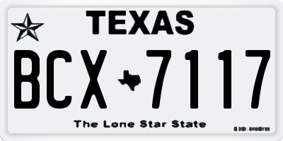 TX license plate BCX7117