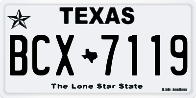 TX license plate BCX7119