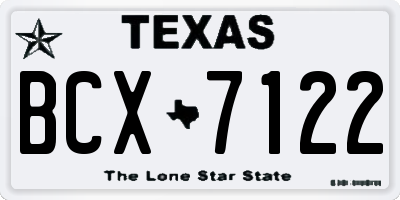 TX license plate BCX7122
