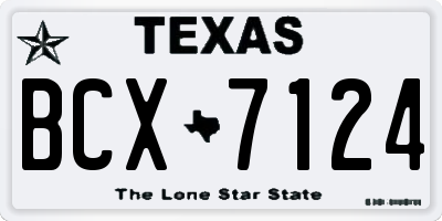 TX license plate BCX7124