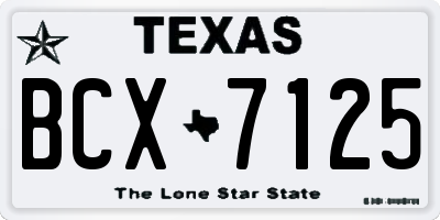 TX license plate BCX7125