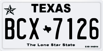 TX license plate BCX7126