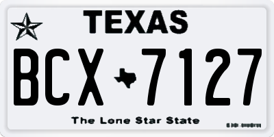 TX license plate BCX7127