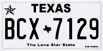 TX license plate BCX7129