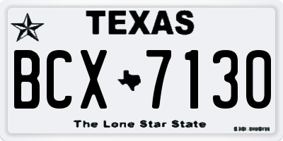 TX license plate BCX7130