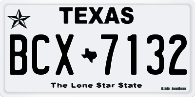 TX license plate BCX7132
