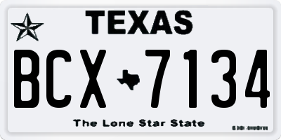 TX license plate BCX7134