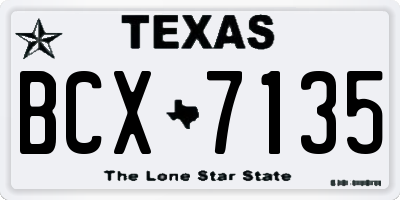 TX license plate BCX7135