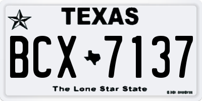 TX license plate BCX7137