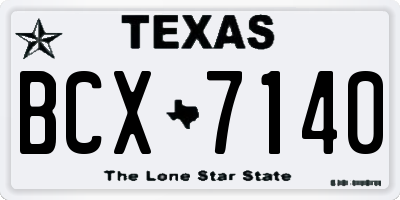 TX license plate BCX7140