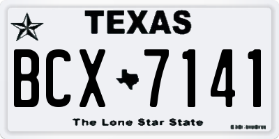 TX license plate BCX7141