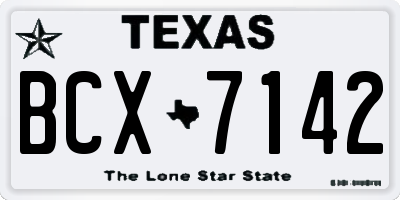 TX license plate BCX7142