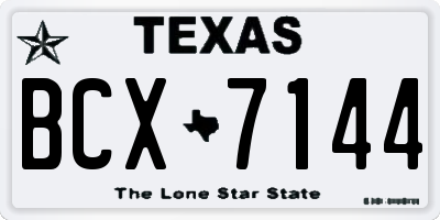 TX license plate BCX7144