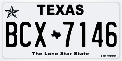 TX license plate BCX7146