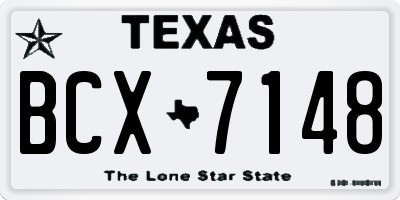 TX license plate BCX7148