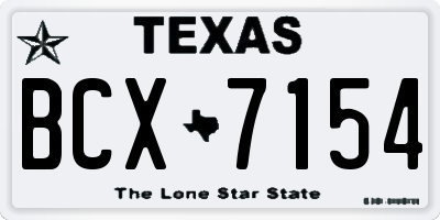 TX license plate BCX7154