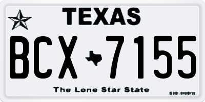 TX license plate BCX7155
