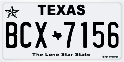 TX license plate BCX7156