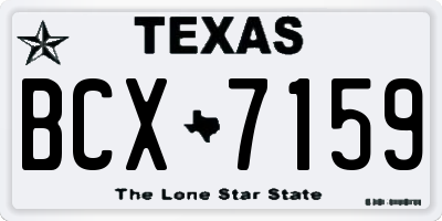 TX license plate BCX7159
