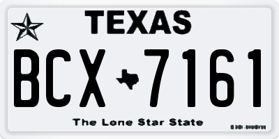 TX license plate BCX7161