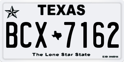 TX license plate BCX7162